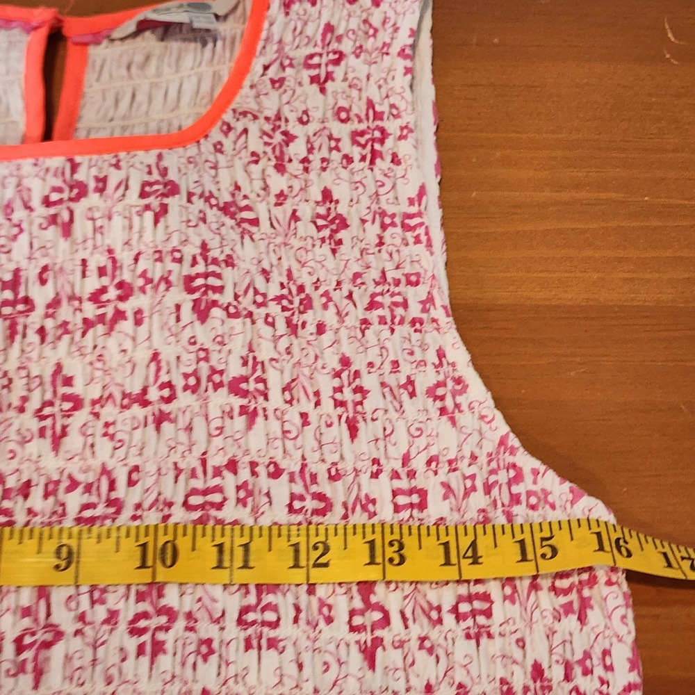 Boden Maxi Dress Womens 10 Pink White Floral Smocked Cotton Cottage Casual Boho - Picture 5 of 11